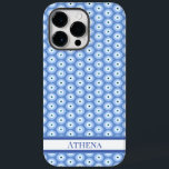 Evil Eye Pattern Soft Blue Name Greek Amulet  Case-Mate iPhone 14 Pro Max Case<br><div class="desc">Protect yourself from evil with our stylish and protective custom evil eye phone case. This custom phone case features a beautiful evil eye pattern in pastel blue colours, along with your personalised name in a stylish font. It's the perfect way to add a touch of personality to your phone while...</div>