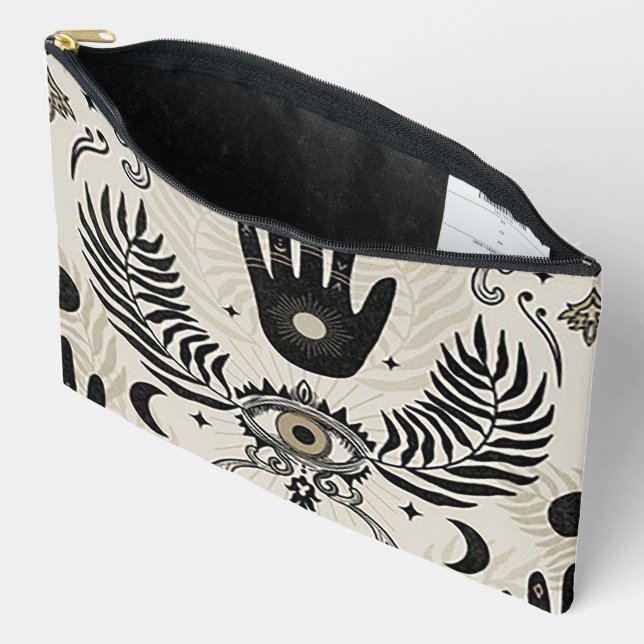 Evil Eye Print Cosmetic Bag (Open)