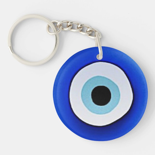 Evil Eye Printed Round Acrylic Keychain (Front)