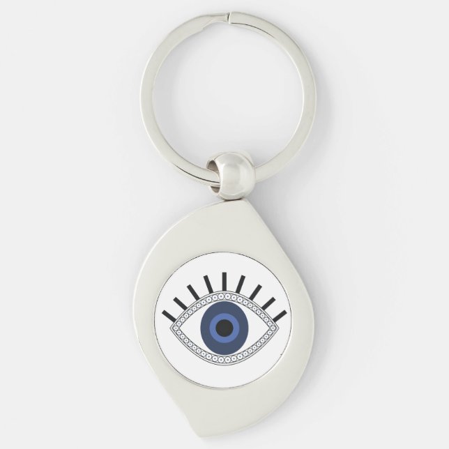 Evil Eye protection, greek blue eye Key Ring (Front)