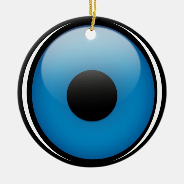 Evil Eye Protection Greek Ojo Ceramic Tree Decoration (Front)