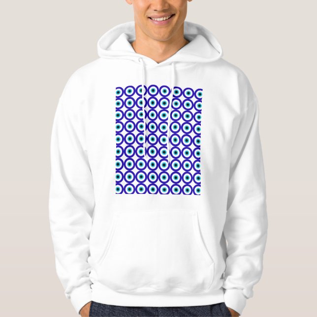 Evil eye protection  repeat pattern hoodie (Front)