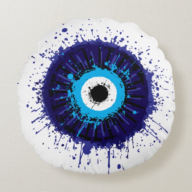 Evil Eye Protection Round Cushion (Front)
