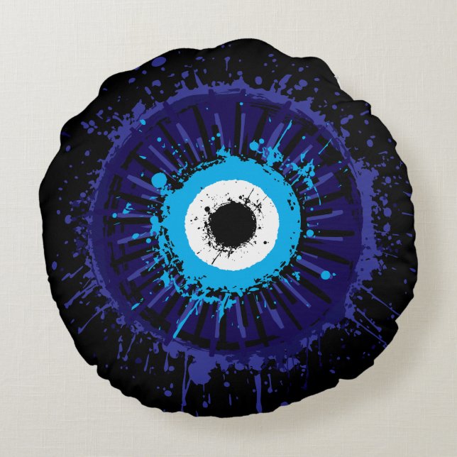 Evil Eye Protection Round Cushion (Back)