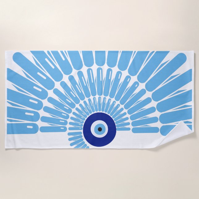 Evil Eye Protection Spiral Summer Beach Towel (Front)