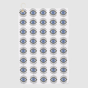 Evil eye protection symbol, blue eye golf towel