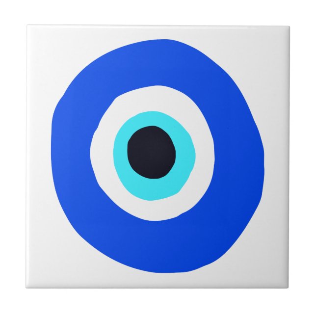 Evil Eye  Protector Lucky Talisman Greek Symbolic Ceramic Tile (Front)