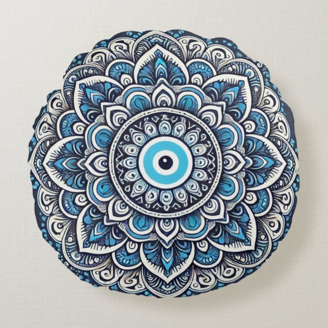 Evil eye round cushion (Front)