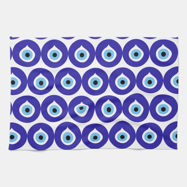 evil eye symbol ancient nazar fatima talisman char tea towel (Horizontal)