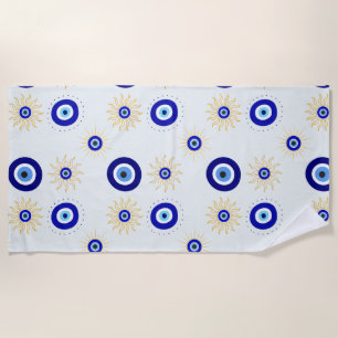 Evil Eye Symbol Beach Towel
