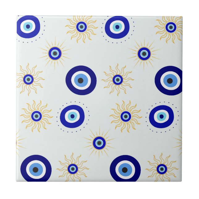 Evil Eye Symbol Ceramic Tile (Front)