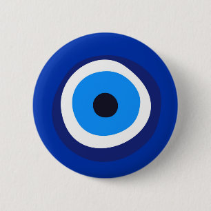 evil eye symbol greek turkish arab talisman 6 cm round badge