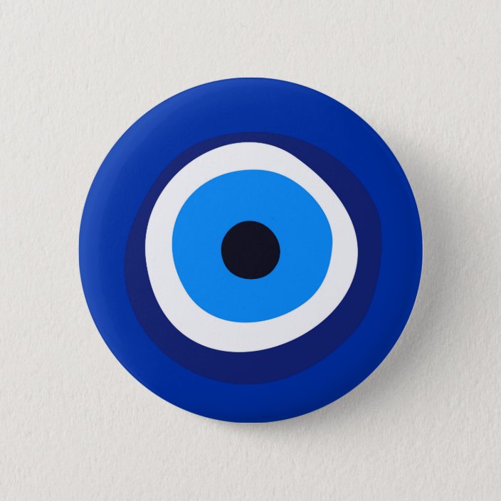 evil eye symbol greek turkish arab talisman 6 cm round badge | Zazzle ...