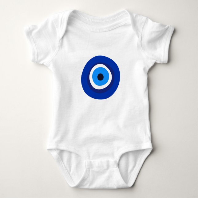 evil eye symbol greek turkish arab talisman baby bodysuit (Front)