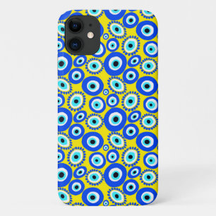 Evil Eye Symbol Pattern on Yellow iPhone 11 Case