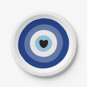 Evil Eye Symbol Protection Paper Plate