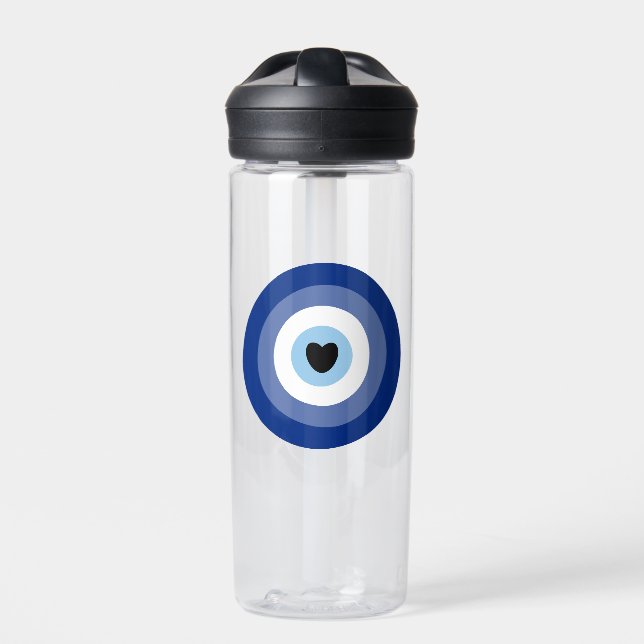 Evil Eye Symbol Protection Water Bottle (Front)