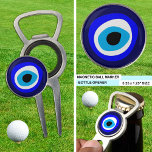 Evil Eye Talisman, Arabic Amulet Golf Ball Marker Divot Tool<br><div class="desc">Golf ball Marker / Divot Tool & Bottle opener featuring Evil Eye Talisman & Amulet for protection from negativity and good luck bringer. Traditionally originating from Arabic, Turkish, Greek tribes and protects you from any ill-will that could otherwise have a negative effect on your well-being or your life in general....</div>
