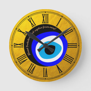 Evil Eye Talisman & Arabic Amulet /Greek Blessed Round Clock