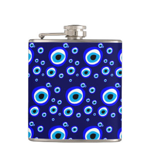 Evil Eye Talisman & Arabic Amulet / Greek Charm Hip Flask