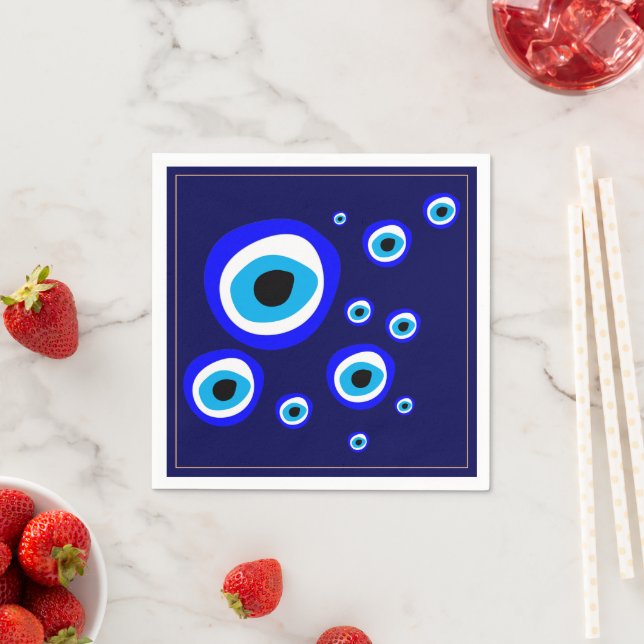 Evil Eye Talisman & Arabic Amulet Greek / Turkish  Napkin (Insitu)