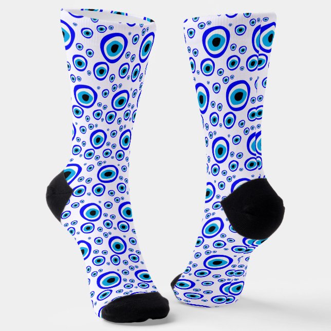 Evil Eye Talisman & Arabic Amulet Greek /Turkish Socks (Angled)
