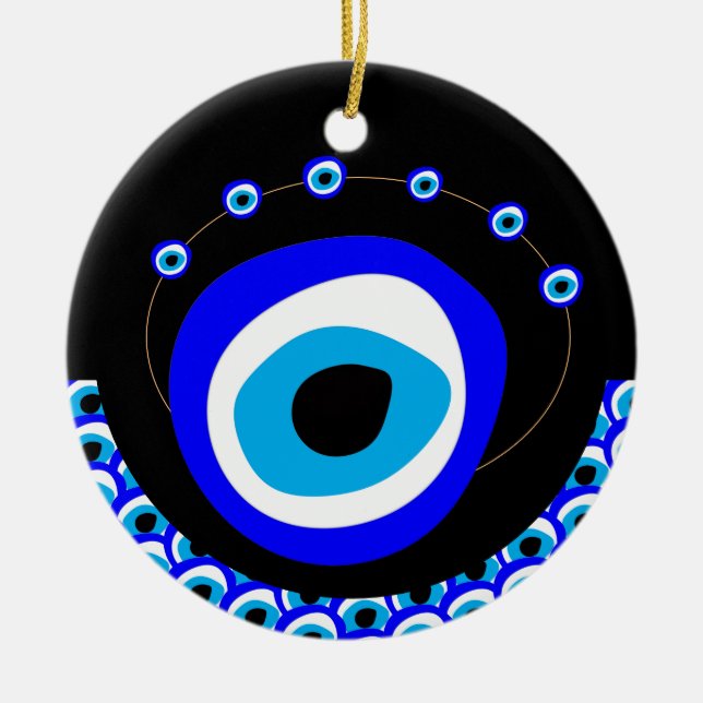 Evil Eye Talisman & Arabic Amulet /Turkish, Greek Ceramic Ornament (Front)