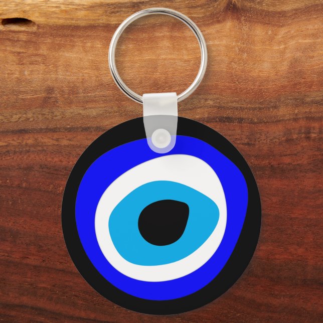 Evil Eye Talisman & Arabic Amulet /Turkish, Greek Key Ring (Front)