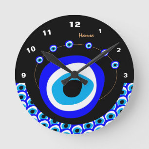 Evil Eye Talisman & Arabic Amulet /Turkish, Greek Round Clock