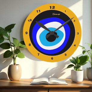 Evil Eye Talisman & Arabic Amulet /Turkish, Greek Round Clock