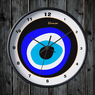 Evil Eye Talisman & Arabic Amulet /Turkish, Greek  Round Clock