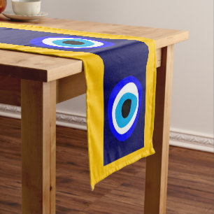 Evil Eye Talisman & Arabic Amulet /Turkish, Greek Short Table Runner