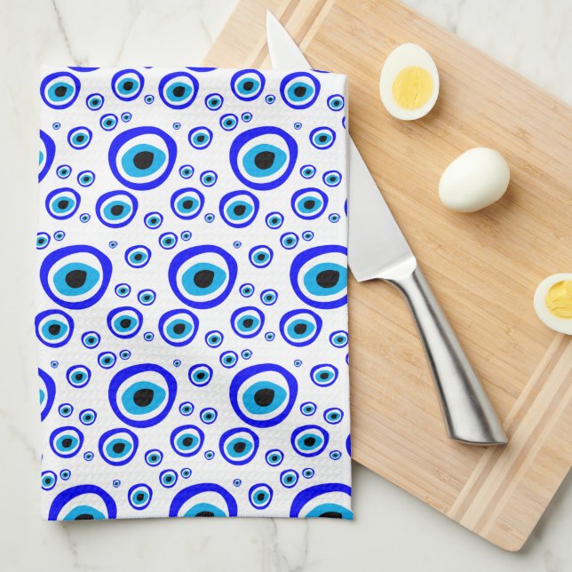 Evil Eye Talisman & Arabic Amulet /Turkish, Greek  Tea Towel (Quarter Fold)