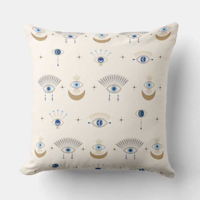 Evil Eye- Third Eye Pattern Throw Pillow (Front)
