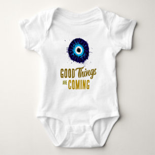 Evil Eye White Baby Bodysuit