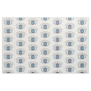 Evil Eye with Eyelashes Lucky Symbol Pattern Fabric