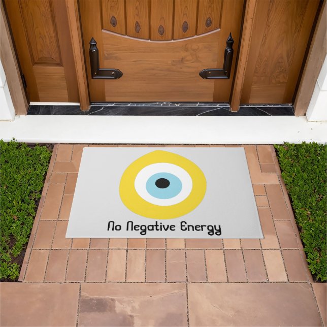 Evil Eye Yellow Nazar No Negative Energ Protection Doormat (Outdoor)