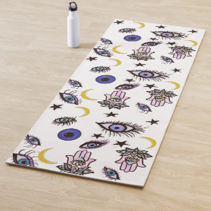 Evil eye yoga mat, celestial yoga mat
