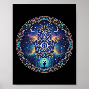 Evil Eyes Amulet Protection Aesthetic Yoga Hamsa H Poster