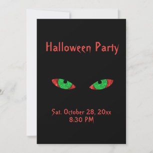 Evil Eyes Spider Web Halloween Party Invitations