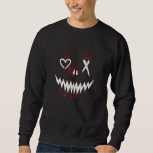 Evil Face Heart Cross Smile Satan Demon Sweatshirt