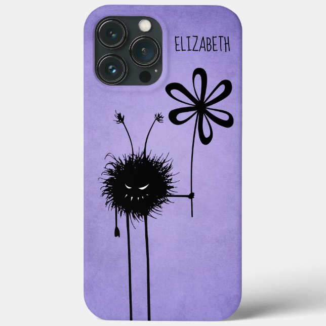 Evil Flower Bug Funny Purple Goth Name Case-Mate iPhone Case (Back)