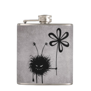 Evil Flower Bug - Vintage Cute Gothic Creature Hip Flask