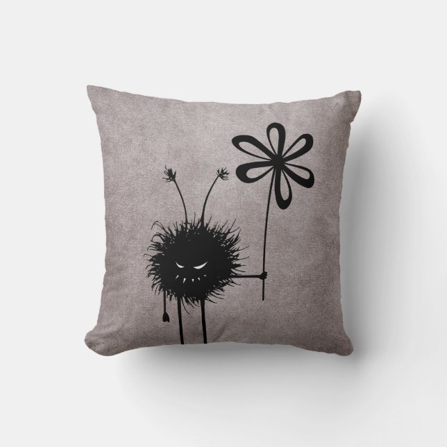 Evil Flower Bug Vintage Goth Cushion (Front)