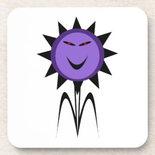 Evil Flower Kawaii Goth Halloween Coaster