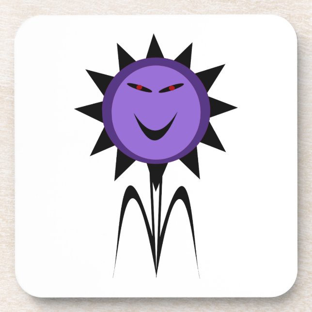 Evil Flower Kawaii Goth Halloween Coaster (Front)