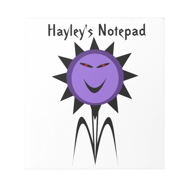 Evil Flower Kawaii Goth Halloween Customisable N Notepad (Front)