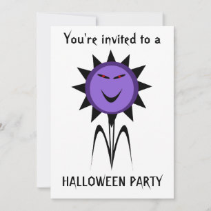 Evil Flower Kawaii Goth Halloween Party Customiz Invitation