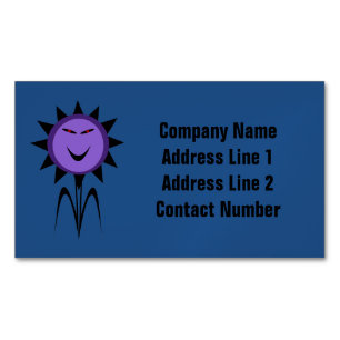 Evil Flower Kawaii Goth Halloween Personalised Magnetic Business Card