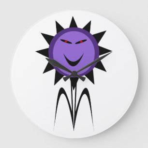 Evil Flower Kawaii Goth Halloween Wall Clock